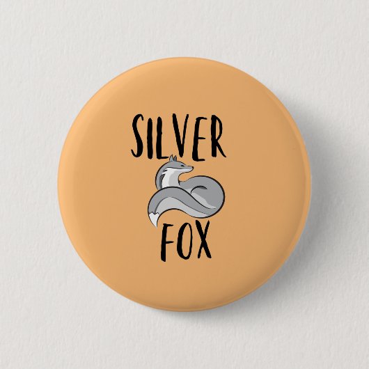 Badge Rond 5 Cm Renard argenté (Devant)