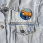 Badge Rond 5 Cm Renard Brown (En situation)