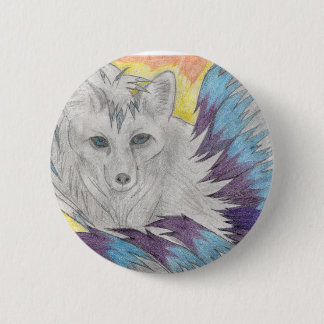 Badge Rond 5 Cm Renard coupé la queue par neuf - dessin