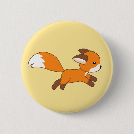 Badge Rond 5 Cm Renard coureur mignon (Devant)