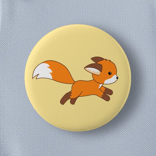Badge Rond 5 Cm Renard coureur mignon
