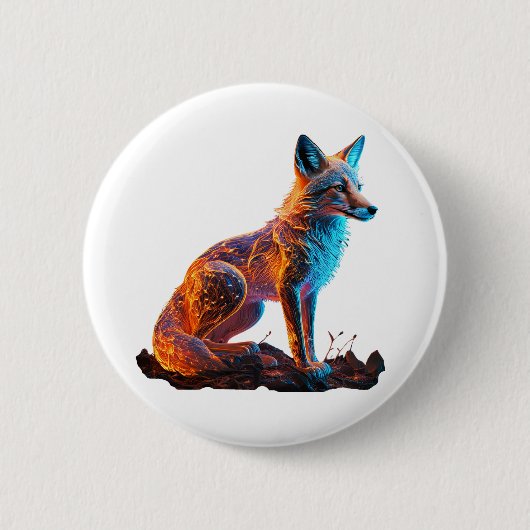 Badge Rond 5 Cm Renard de givre (Devant)