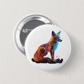 Badge Rond 5 Cm Renard de givre (Devant & derrière)