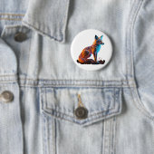 Badge Rond 5 Cm Renard de givre (En situation)
