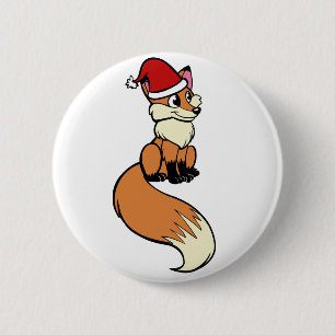 BADGE ROND 5 CM RENARD DE NOËL