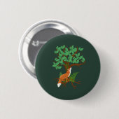 Badge Rond 5 Cm Renard des bois (Devant & derrière)