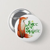 Badge Rond 5 Cm renard d'esprit libre (Devant & derrière)