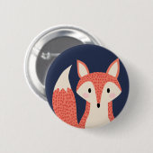 Badge Rond 5 Cm Renard futé orange rouge d'animal sauvage de (Devant & derrière)