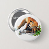 Badge Rond 5 Cm Renard rouge (Devant & derrière)