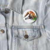 Badge Rond 5 Cm Renard rouge (En situation)
