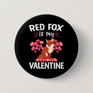 Badge Rond 5 Cm Renard roux est mon Valentin Joyuse Saint-Valentin