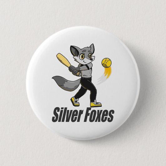 Badge Rond 5 Cm Renards Argentés Softll (Devant)