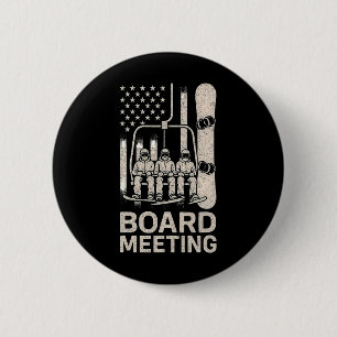 Badge Rond 5 Cm Rencontre drôle de snowboard Amoureux des sports d