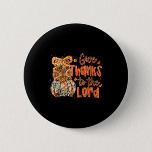 Badge Rond 5 Cm Rendez Grâce Au Seigneur Automne Croix Chrétienne