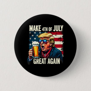 Badge Rond 5 Cm Rendre 4 juillet grande à nouveau Bière Trump Boir