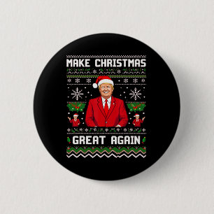 Badge Rond 5 Cm Rendre Joyeux Noël grand encore Père Noël Trump Da