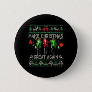 Badge Rond 5 Cm Rendre la fête à la grandeur Père Noël Trump Dance