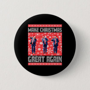 Badge Rond 5 Cm Rendre la fête à la grandeur Père Noël Trump Dance