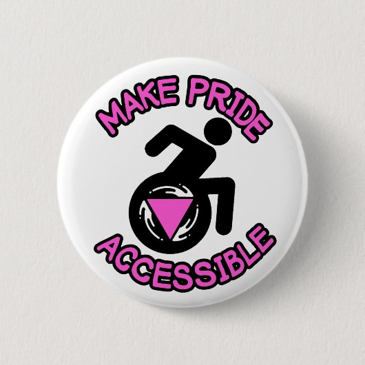 Badge Rond 5 Cm Rendre la fierté accessible Queer LGBTQ désactivé  (Devant)