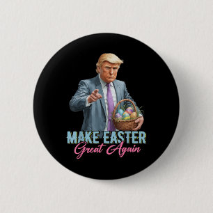 Badge Rond 5 Cm Rendre la Pâques grande à nouveau drôle Trump Chas