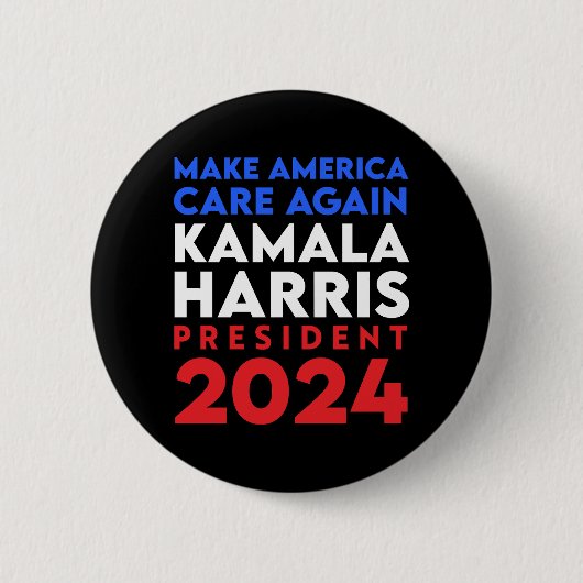 Badge Rond 5 Cm Rendre l'Amérique à l'écoute Harris Président 2024 (Devant)