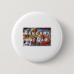 Badge Rond 5 Cm Rendre l'art pas la guerre Paix Graffiti Mur Homme