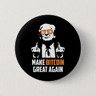 Badge Rond 5 Cm Rendre le Bitcoin grand à nouveau amusant Maga Pro