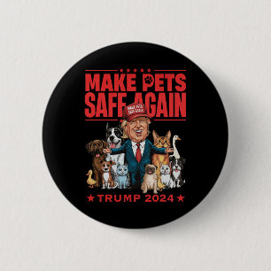 Badge Rond 5 Cm Rendre les animaux en sécurité Trump 2024 Sauver n