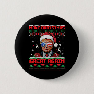 Badge Rond 5 Cm Rendre Noël grand à nouveau Noël Noël amusant Trum