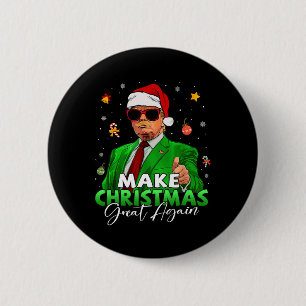 Badge Rond 5 Cm Rendre Noël super à nouveau amusant Père Noël Trum