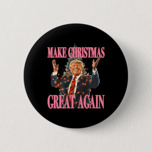 Badge Rond 5 Cm Rendre Noël super à nouveau amusant Père Noël Trum