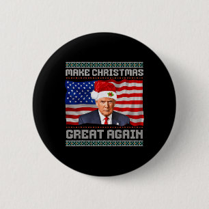 Badge Rond 5 Cm Rendre Noël super à nouveau amusant Trump Xmas Sno