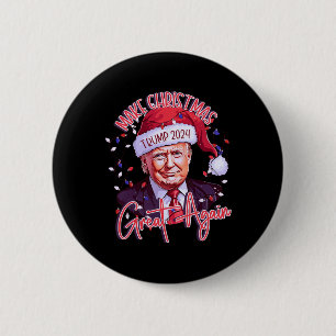 Badge Rond 5 Cm Rendre Noël super à nouveau drôle Père Noël Trump
