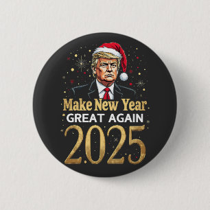Badge Rond 5 Cm Rendre sa grandeur au Nouvel An 2025 Trump inaugur