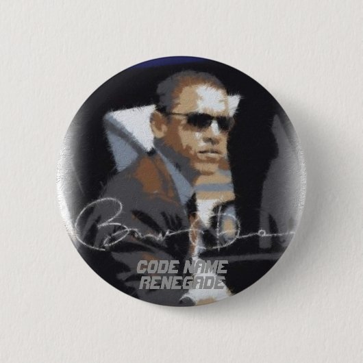 Badge Rond 5 Cm Renégat de nom de code d'Obama (Devant)