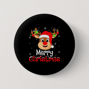 Badge Rond 5 Cm Renne Joyeux Noël Famille Hommes Femmes Enfants Xm