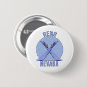 Badge Rond 5 Cm Reno, Nevada (Devant & derrière)