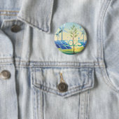 Badge Rond 5 Cm renouveler notre promesse de nourrir bouton (En situation)