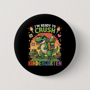 Badge Rond 5 Cm Rentre à l'école Garçons de maternelle Je suis prê