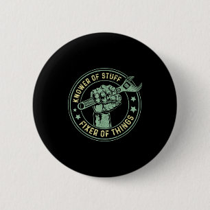 Badge Rond 5 Cm Réparateur de trucs minimal connaisseur Choses Rét