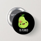 Badge Rond 5 Cm Réparé Funny Fruit Pun de poires Dark BG (Devant & derrière)