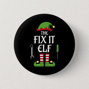 Badge Rond 5 Cm Réparez-le Groupe de jumelage de famille Elf Noël