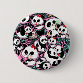 Badge Rond 5 Cm Repère Le Panda ! Panda Doodles (Devant)