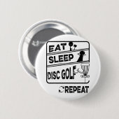Badge Rond 5 Cm Répéter le sommeil du disque Golf (Devant & derrière)
