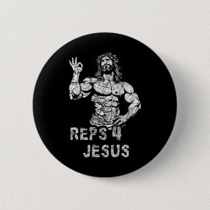 Badge Rond 5 Cm Répétitions chrétiennes drôles 4 Jésus Corps drôle