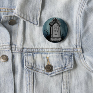 Badge Rond 5 Cm Repose en paix à ma fête d'anniversaire des années