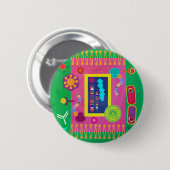 Badge Rond 5 Cm Représentation Abstraite du style Matisse de cellu (Devant & derrière)