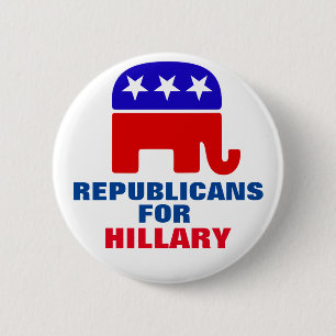Badge Rond 5 Cm Républicains pour Hillary Clinton