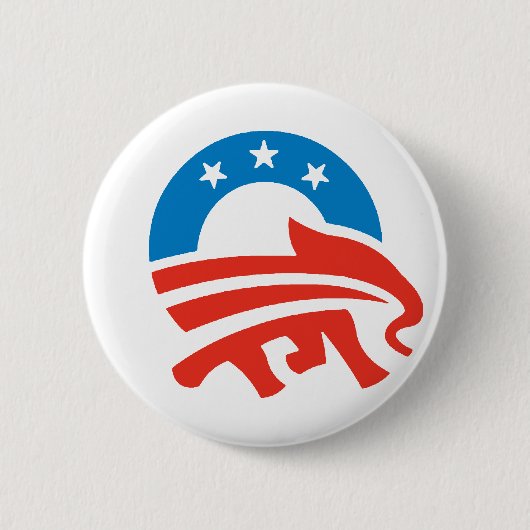 Badge Rond 5 Cm Républicains pour Obama (Devant)