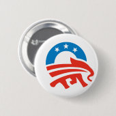 Badge Rond 5 Cm Républicains pour Obama (Devant & derrière)